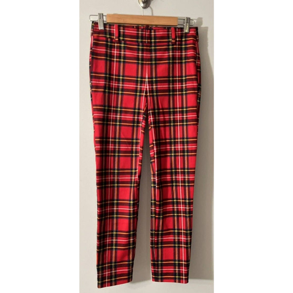 J. Crew Factory Pants - J. Crew Tartan Winnie Pants Red Black Plaid Women's 00